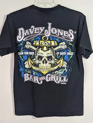 USN Davey Jones Bar & Grill T Shirt 2007 7.62 Design Inc Men Medium Black • $16