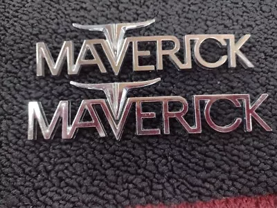 Vintage 1970's Ford Maverick Fender Emblems Badges Pair Used OEM • $45