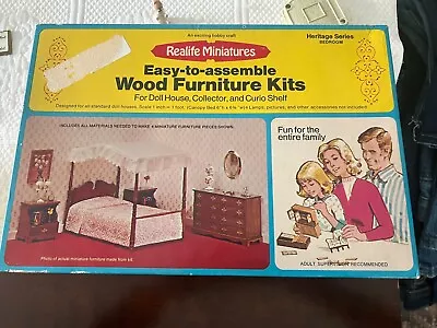 1974 Vintage Miniature Dollhouse Furniture Kit Bedroom. • $9.99
