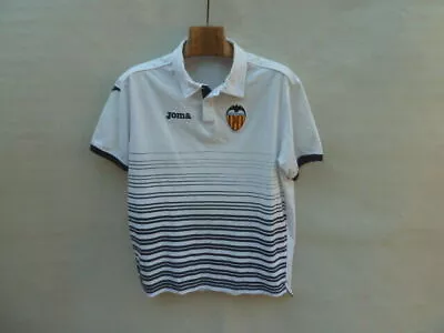 Joma Valencia Cf Football Polo Shirt Mens Medium White Spain • £13.04