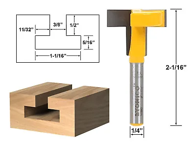 1-1/16  T Slot Router Bit - 1/4  Shank - Yonico 14188q • $16.95