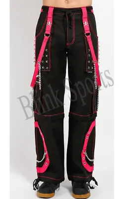 Men Gothic Cyber Chain Pant Trousers Handmade Black/H. Pink Electro Bondage Rave • $79.99