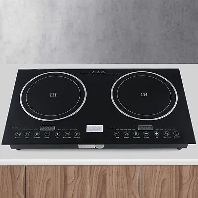 Electric Hob Cook Top Stove 110V Induction Cooktop 2 Burners Ceramic Cooktop USA • $122.88