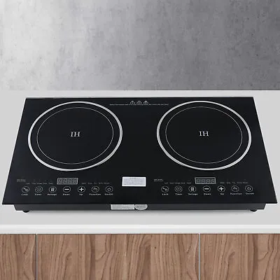 Electric Induction Ceramic Cooktop Double Burners Cooker Stove Hot Plate 2600W • $128