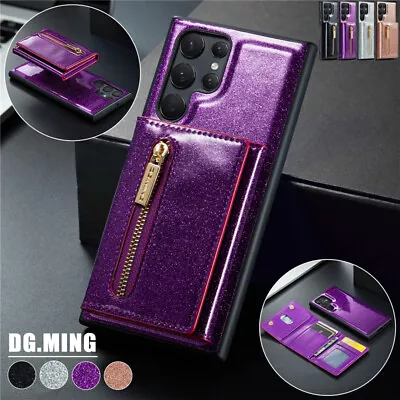 For Samsung S24 S23 Ultra S22 S21 Plus Case Luxury Glitter Leather Wallet Cover • $20.89