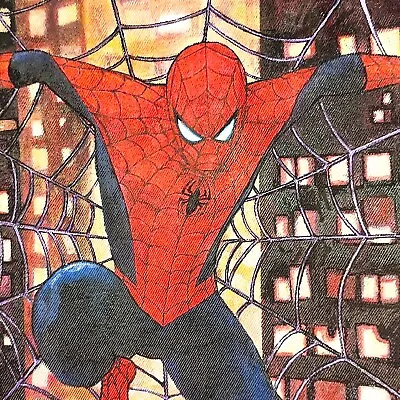 The Amazing Spider-man HAND-PAINTED On Blue DENIM JACKET H&M Marvel • £225