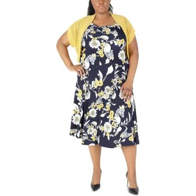 $34.15 • Buy Signature By Robbie Bee Womens Knit 2PC Work Midi Dress Plus BHFO 5738