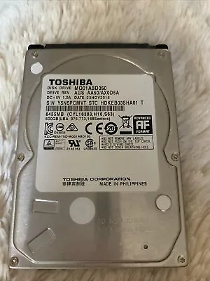 Toshiba MQ01ABD050 500GBInternal5400 RPM2.5 Inch Hard Drive • £9