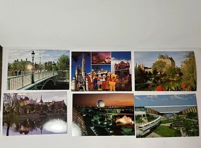 Lot Of 6 Unused Vintage Disney World Postcards Epcot World Showcase • $50