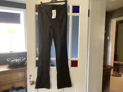 Zara Faux Leather Trousers With Zip Hems New Large • £10