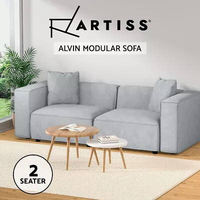 Artiss Sofa Lounge Set 2 Seater Modular Chaise Chair Suite Couch Fabric Grey • $645.95