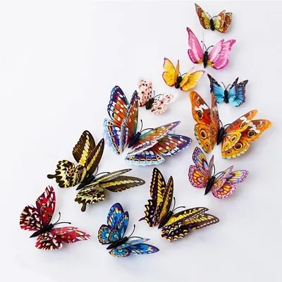 $7.25 • Buy 12pcs/set Shiny Butterfly Fridge Magnets Kitchen Magnet Refrigerator Home Decor