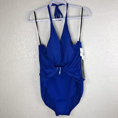 Magicsuit Women Angelina Belted One Piece Swimsuit Size 16 Cobalt Blue • $45.97