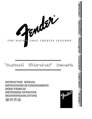 Operating Instructions Guitar Amplifier FENDER VIBROLUX Reverb • $18.96