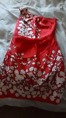 Stunning Red One Shoulder Oasis Wiggle Dress  Size 12 CHARITY SALE • £18