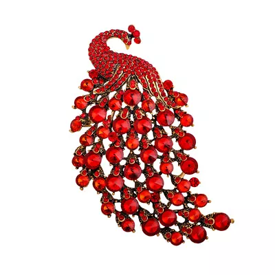 Vintage Peacock Brooch Pin Women Rhinestone Beauty Bird Party Garment Jewelry • $3.99