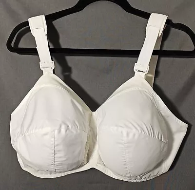 42D White Retro Pin-up Poly Cotton Wirefree Bra • $14.99