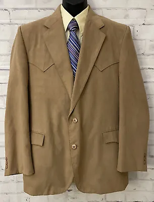 Circle S Dallas Men's Western Dress Jacket Sport Coat Tan Size 44R Cowboy • $70.26