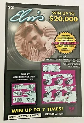 Elvis Presley  Combing Hair Instant  Lottery Tickets  No Cash Value • $4