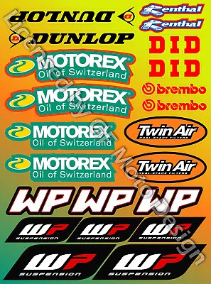 WP Motorex Dunlop DID Shock Fork Sponsor Decals KTM EXC SX Sticker • $13.25
