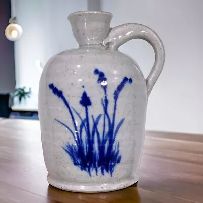 R. Madsen Pottery Jug Delft Blue Hand Thrown Decorative Display Vase 6” • $16.99
