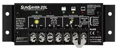 Morningstar SS-20L-12V SunSaver 20 Amp 12 Volt Solar Charge Controller With LVD • $145