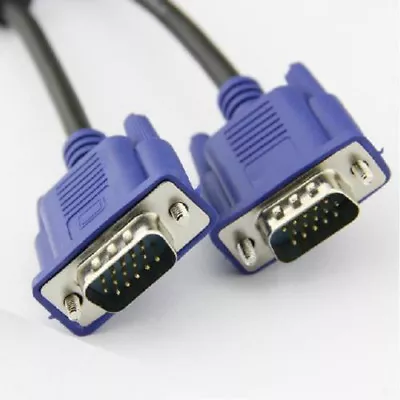 10m Vga Svga Cable Male To Male 15 Pin Pc Monitor Tv Lcd Led Plasma Tft Lead • £7.95