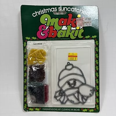 NEW Vintage Makit & Bakit Christmas Stained Glass Suncatchers Quincraft • $9.99