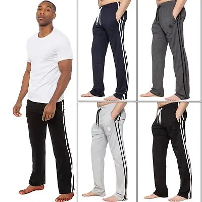 Mens Pyjamas Loungewear Casual Bottoms Nightwear Striped Jersey Trousers M – 2XL • £9.29