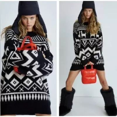H&M Llama Black Oversize Tunic Sweater • $25