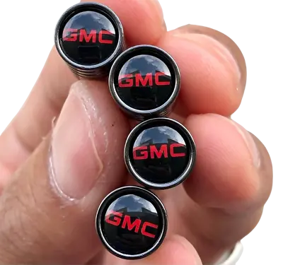 GMC Tire Valve Stem Caps For Car Truck Universal Fitting Metallic Black • $7.84