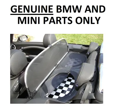 GENUINE MINI Cabrio R57 JCW Wind Deflector Shield. Chequered. Chrome.     25X • $371.85