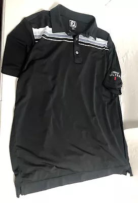 Footjoy Golf Polo Shirt Men’s XL Athletic Fit Black Striped Michelob Ultra Logo • $16.50