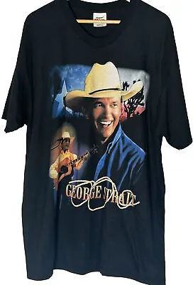 Vintage George Strait Shirt 90s Short Sleeve Crew Neck Concert Shirt Band Tee XL • $100