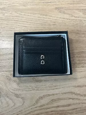 BTNEEU Men Women Leather Black Credit Card Holder - RIPPED • £8.99