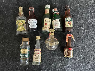 Vintage Empty Mini Alcohol Liquor Miniature Bottles-Lot Of 9. Tax Stamp • $24.99