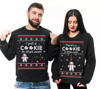 Christmas Matching Couple Unisex Sweatshirts Pregnancy Announcement Sweaters • $60.99