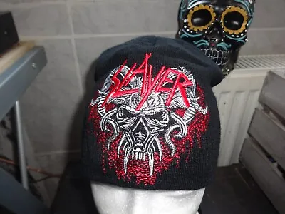 Slayer Embroidered Beanie Mutze Thrash Metal Exodus Exhorder Muncipal Waste 666 • £15.61