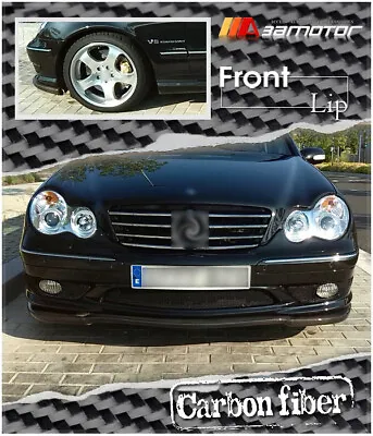 Carbon Fibre Front Lip Spoiler Fits 2000-2007 Mercedes Benz W203 C32 AMG Bumper • $388.58