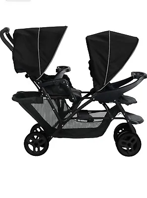 Graco Stadium Duo Tandem Pushchair With Click Connect - Black/Grey • £130