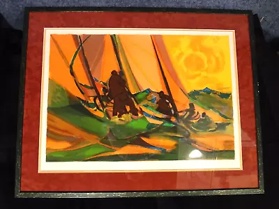 Marcel Mouly Yachtmen Lithograph_Signed NumberedProfessionally Matted & Framed • $250