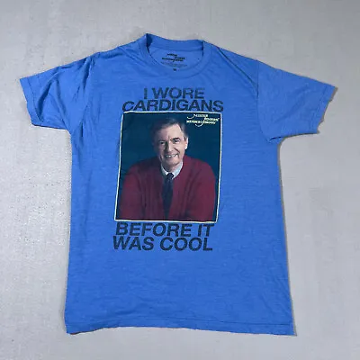 Mister Rogers Neighborhood I Wore Cardigans Before It Was Cool Blue Shirt Men M • $12.72