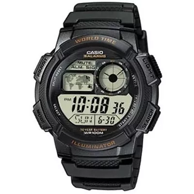 Casio AE1000W-1AV World TIme Watch Chronograph 5 Alarms 10 Year Battery • $24.50