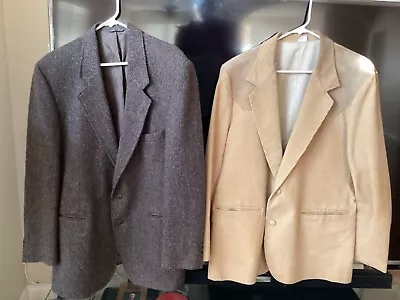 Vintage Brown Levi's 100% Wool Tweed & Jc Penny Corduroy Sport Coats Size 44r • $50