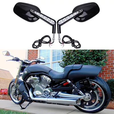 $78.99 • Buy For Harley V-Rod VRod Muscle VRSCF Motorcycle Side Mirrors With LED Turn Signals