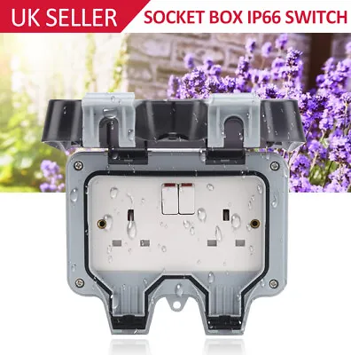 £12.29 • Buy 13 Amp 2 Gang Weatherproof Outdoor Double Switched Socket Plug Outside
