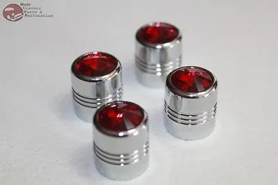 Red Diamond Tire Air Valve Stem Cap Cover Set Hot Rat Street Rod Custom Truck • $25.34