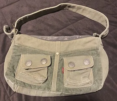 Levi’s Corduroy Shoulder Bag Purse Green Pockets • $20