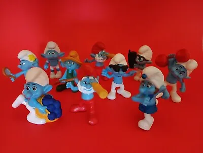 MC Donald's SMURFS Lot Of 10 Limited Edition 2011 Figures Happy Meal Toys Y2K • $8.98