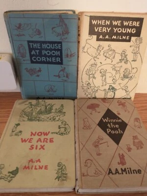 $19.99 • Buy WINNIE THE POOH VINTAGE 4 BOOK LOT SET House Now We Are Six When We Were Young 